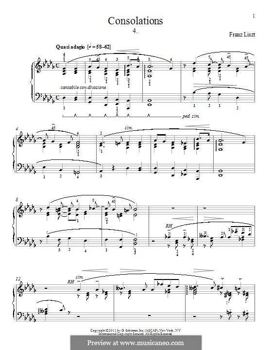 Скачать бесплатно ференц (франц) лист - "утешение" для фортепиано no.3 ре-бемоль мажор - lento placido (s. 172) в mp3 - 449427681