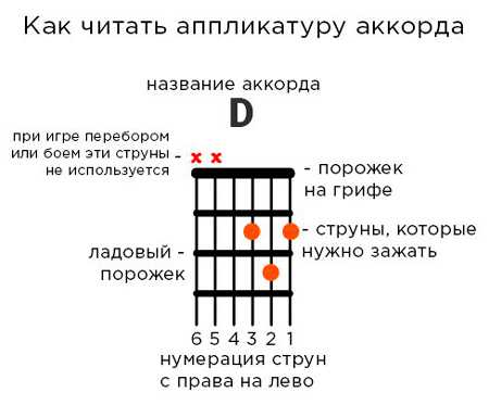 Как понимать схему аккорда на гитаре