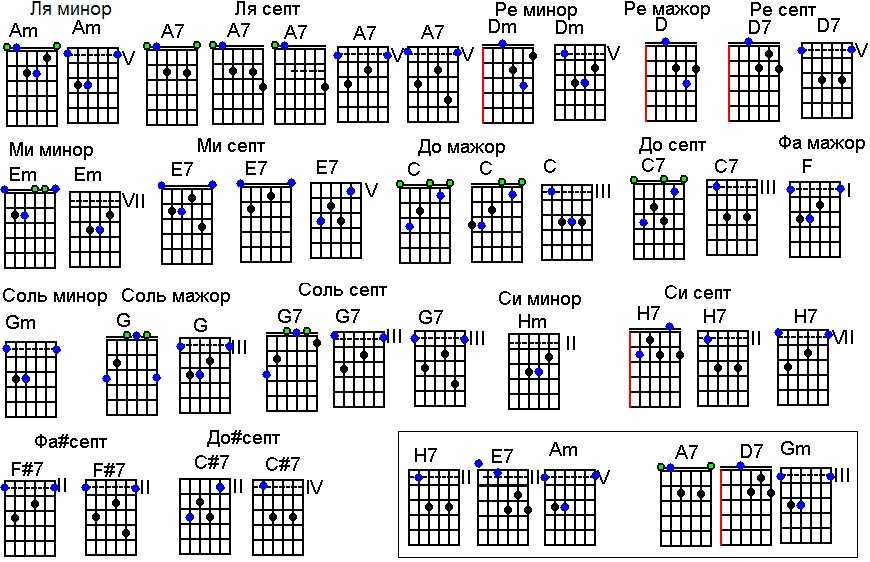 Аккорд b7 на гитаре. аппликатуры всех вариантов аккорда b7 на гитаре