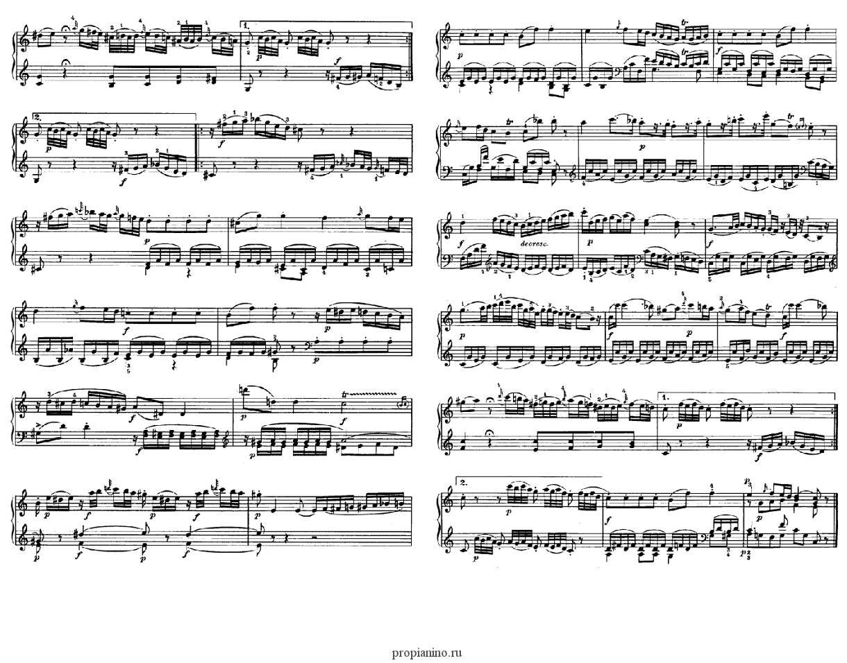 Моцарт соната ре мажор для фортепиано
