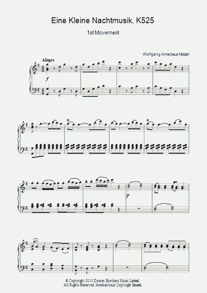 Eine kleine nachtmusik, k.525 (mozart, wolfgang amadeus)