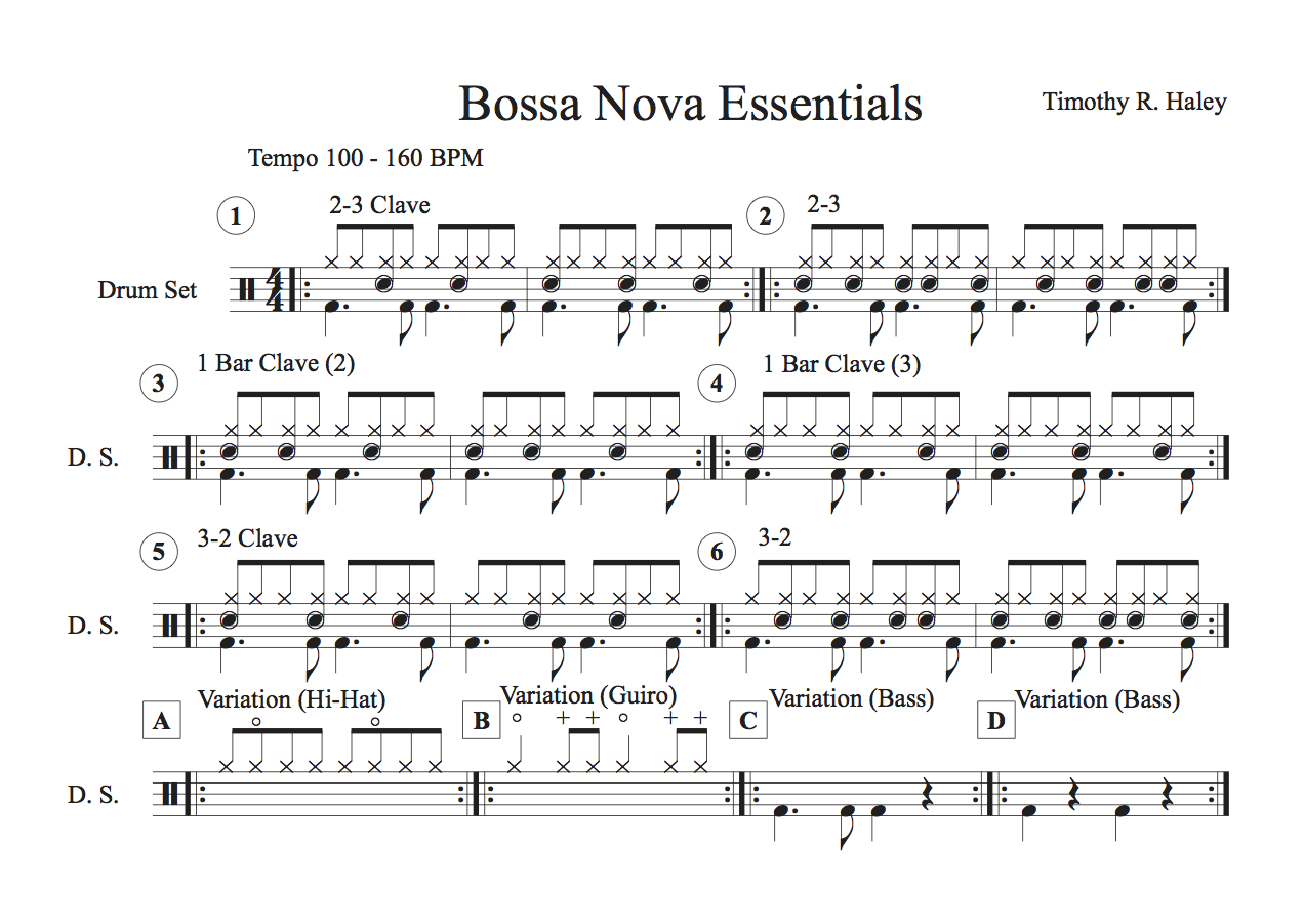 Минусовки проигрыши. Bossa Nova Ноты для барабанов. Ритм Самба Ноты для ударных. Bossa Nova Drum Notes. Барабанные биты Ноты.