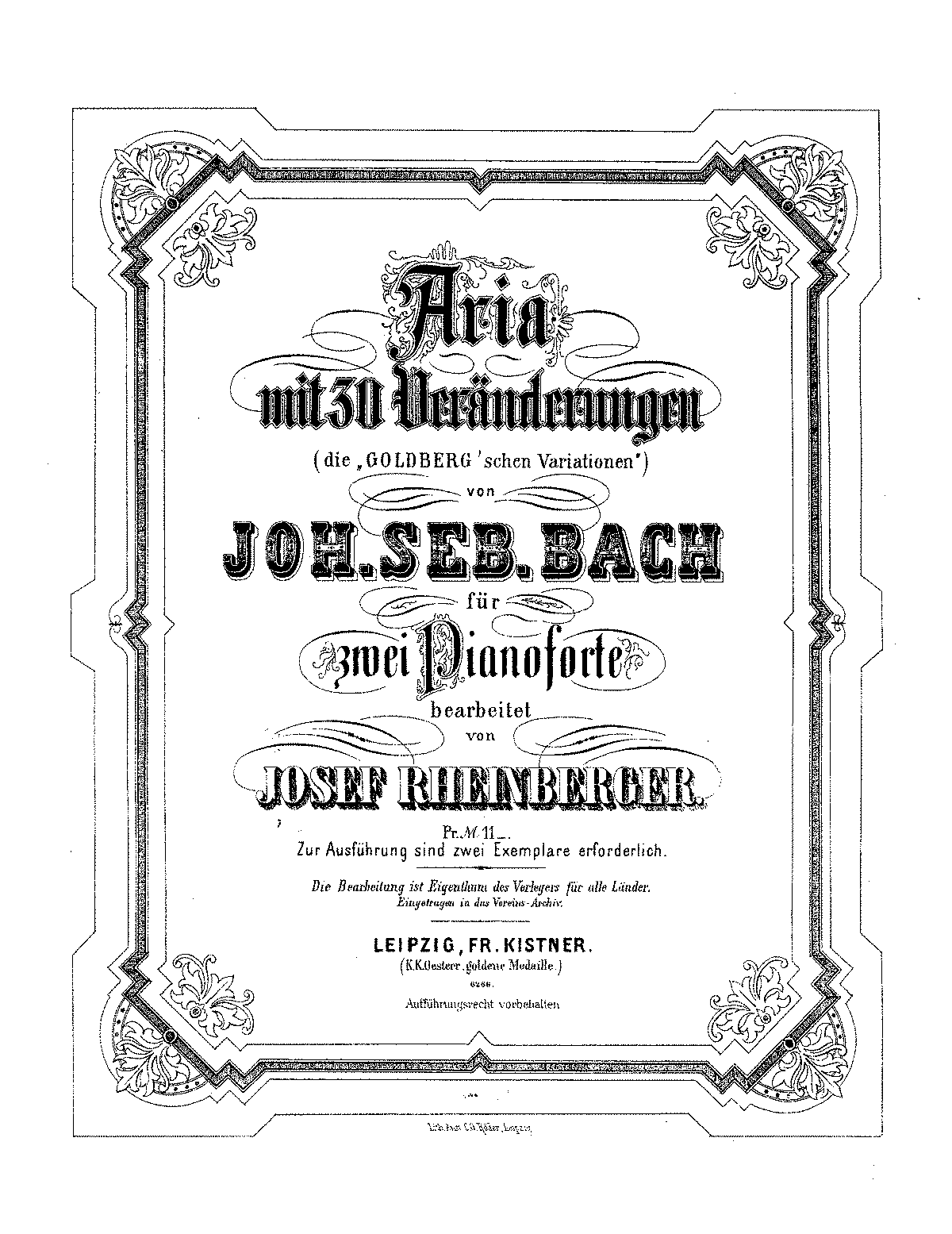 Goldberg-variationen, bwv 988 (bach, johann sebastian)
