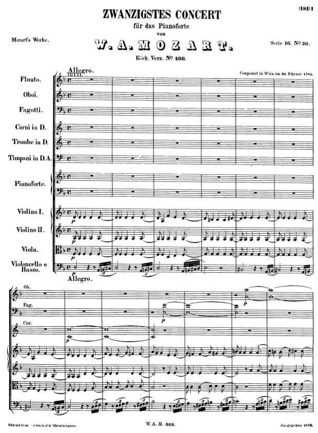 Концерт для фортепиано № 20 (моцарт)