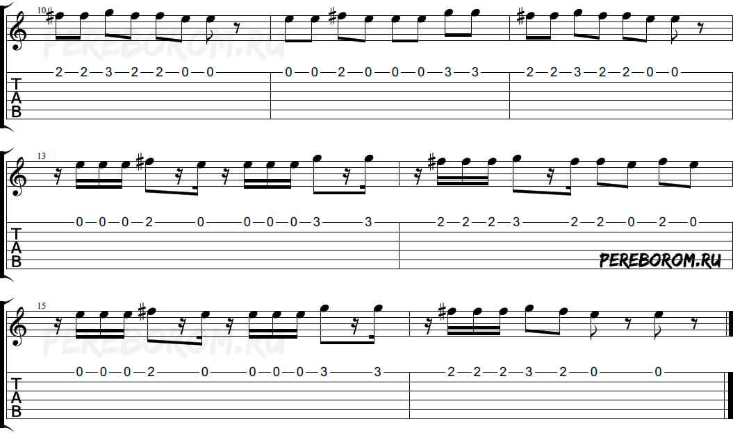 Ноты и табулатура tab для гитары