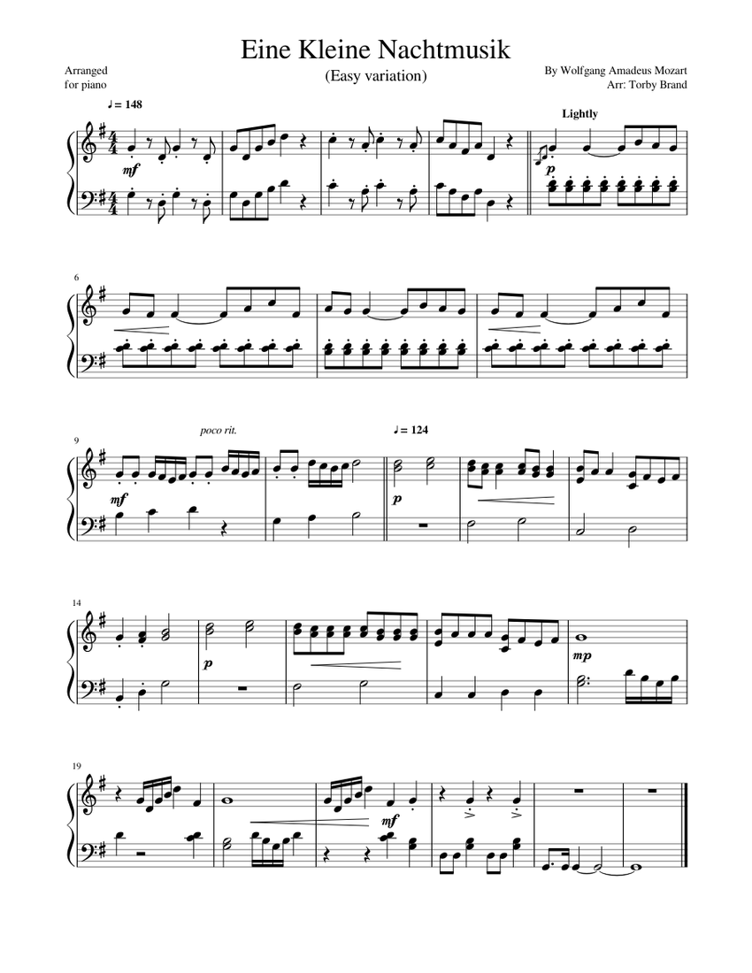 Eine kleine nachtmusik, k.525 (mozart, wolfgang amadeus)