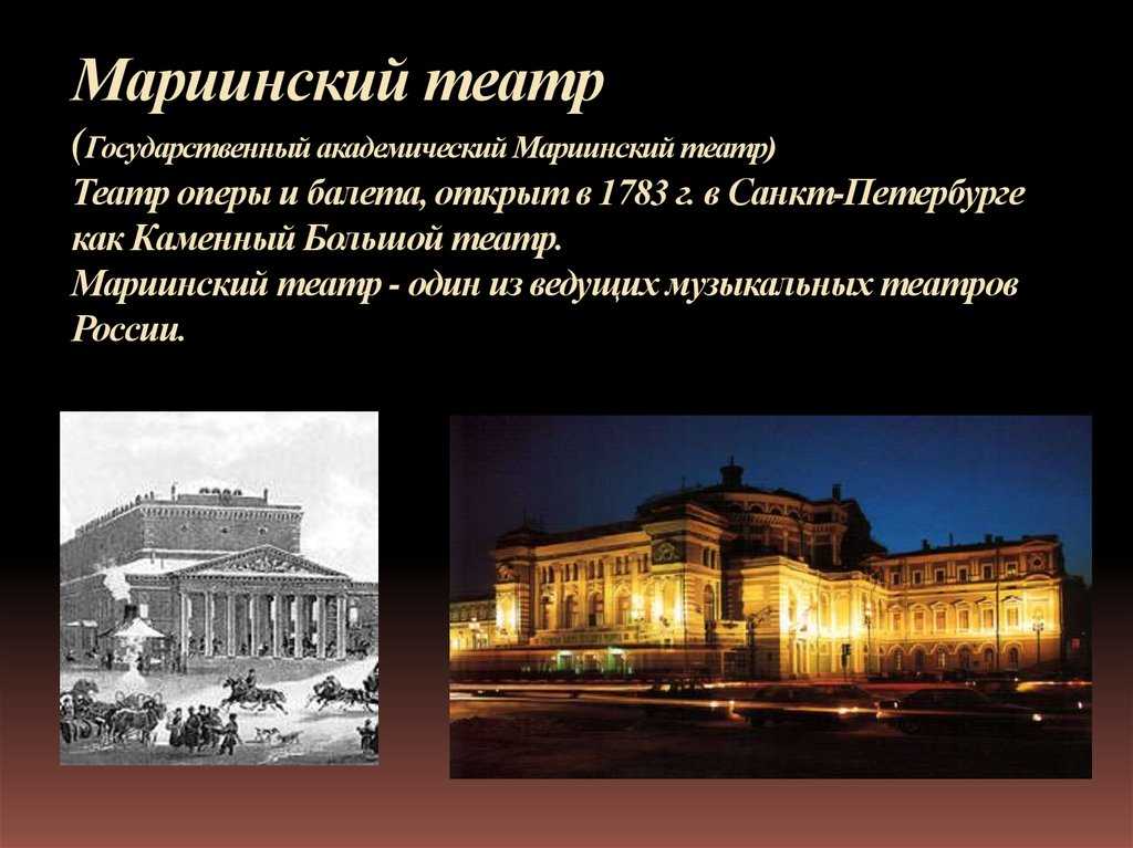 Мариинский театр история презентация