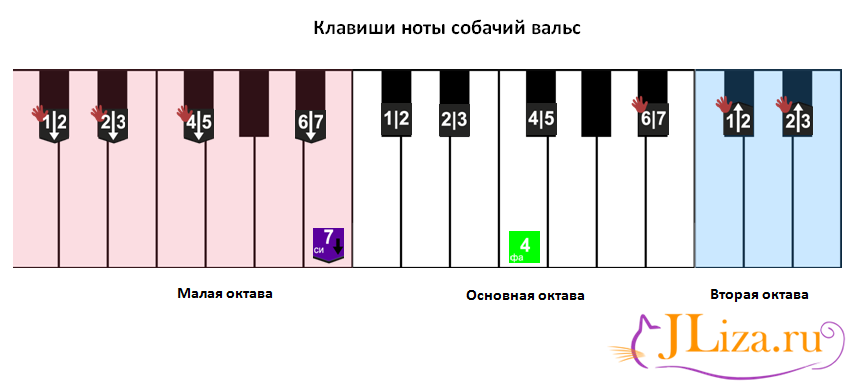 Сумерки на пианино по клавишам для начинающих в картинках