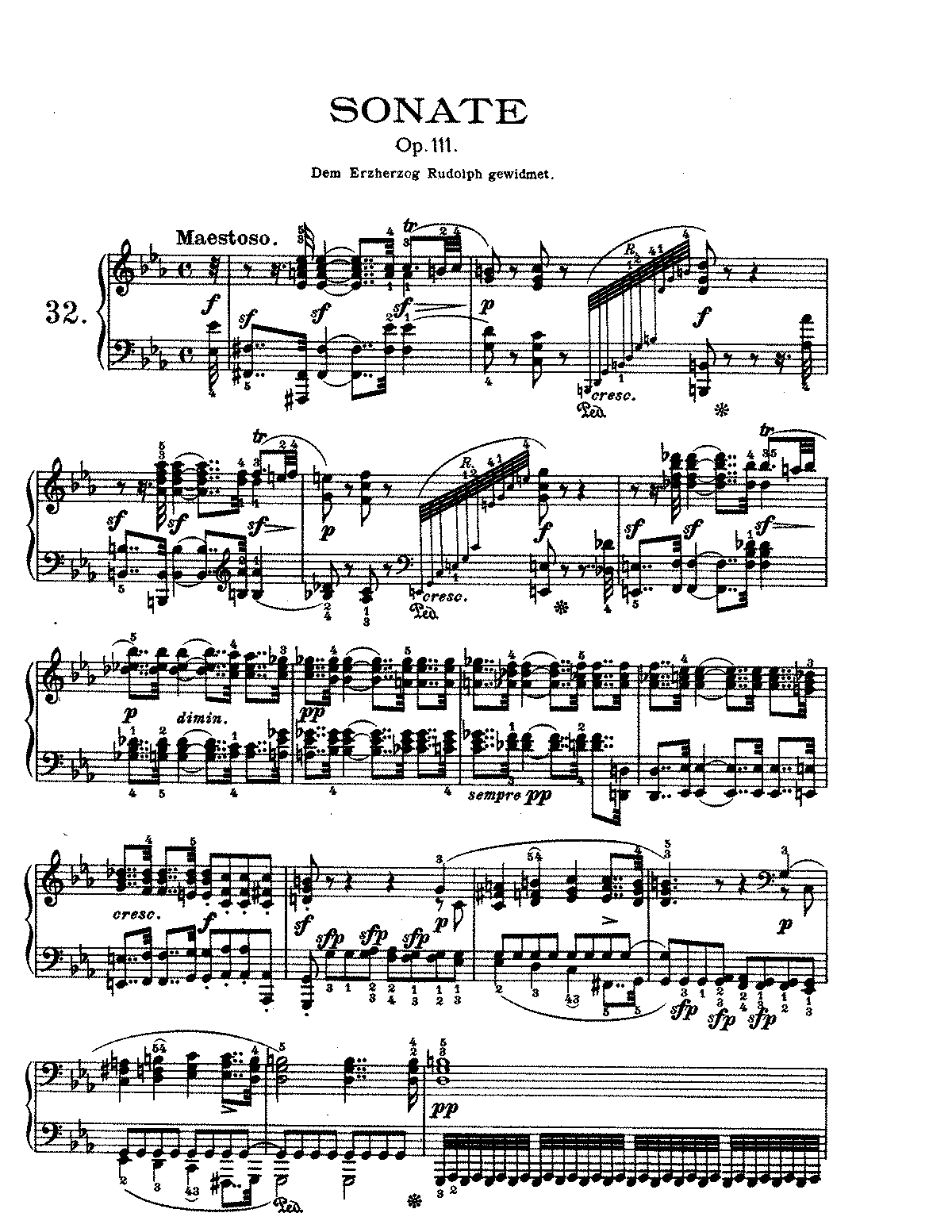 Piano sonata no.32, op.111 (beethoven, ludwig van) - imslp: free sheet music pdf download