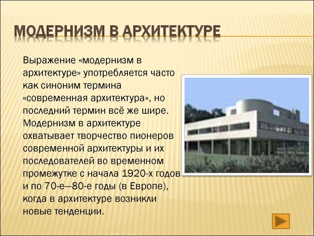 Презентация на тему модернизм в архитектуре