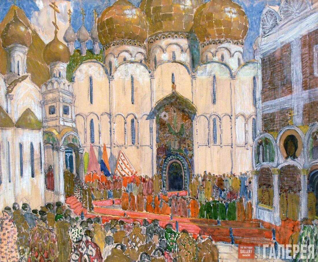 Головин эскиз декорации Борис Годунов 1908