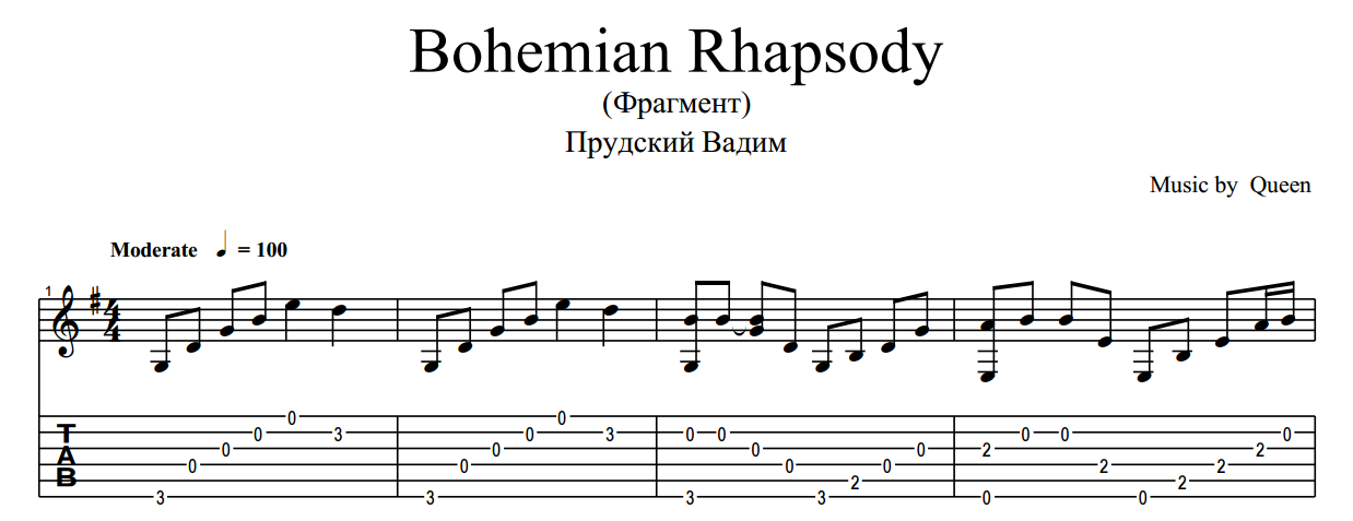 Богемская рапсодия на гитаре, богемская рапсодия табы и разбор на гитаре | plastinka-rip.ru