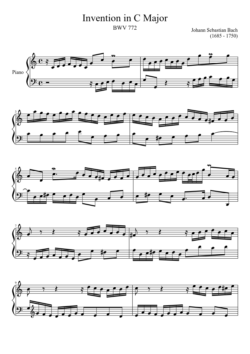 Inventions and sinfonias, bwv 772-801 (bach, johann sebastian) - imslp: free sheet music pdf download