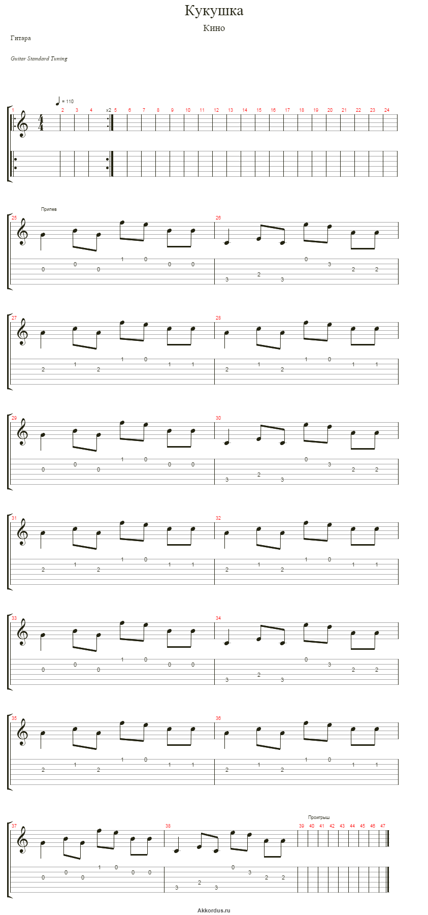 Кукушка Соло на гитаре табы. Кукушка табулатура для гитары. Табулатура кино Кукушка. Кукушка вступление на гитаре табы.