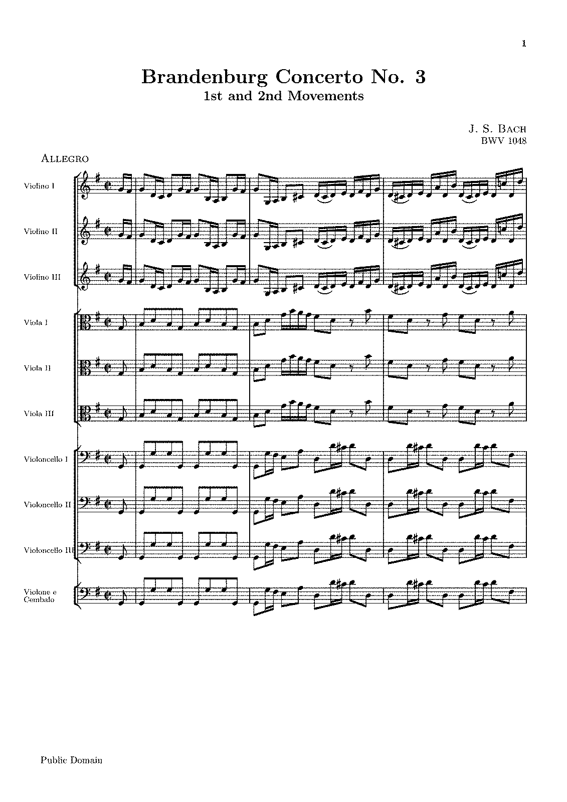 Brandenburg concerto no.6 in b-flat major, bwv 1051 (bach, johann sebastian)